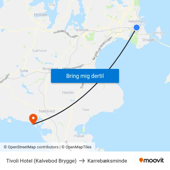 Tivoli Hotel (Kalvebod Brygge) to Karrebæksminde map