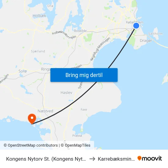 Kongens Nytorv St. (Kongens Nytorv) to Karrebæksminde map