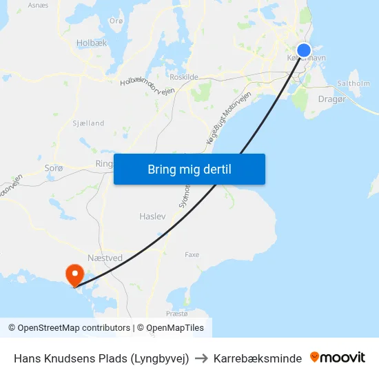 Hans Knudsens Plads (Lyngbyvej) to Karrebæksminde map