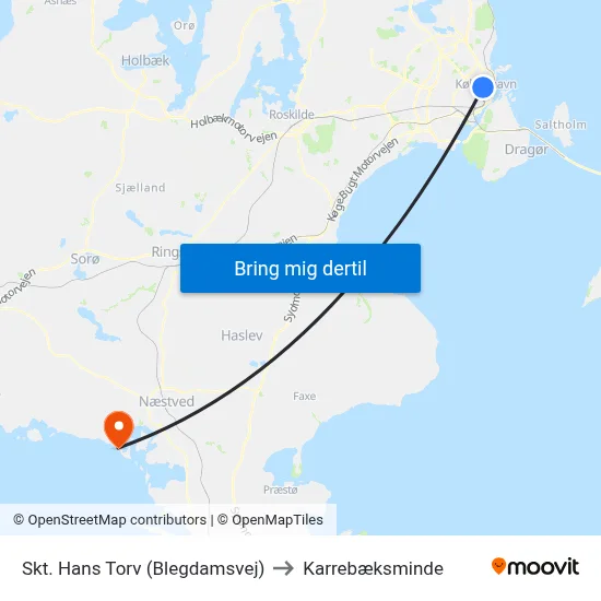 Skt. Hans Torv (Blegdamsvej) to Karrebæksminde map