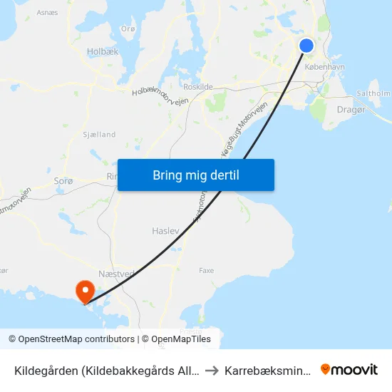 Kildegården (Kildebakkegårds Allé) to Karrebæksminde map