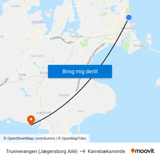 Trunnevangen (Jægersborg Allé) to Karrebæksminde map