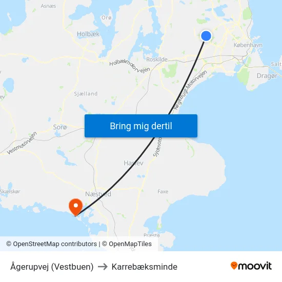 Ågerupvej (Vestbuen) to Karrebæksminde map