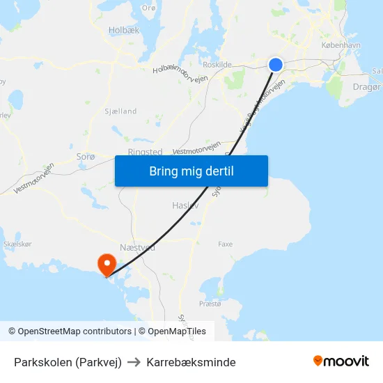 Parkskolen (Parkvej) to Karrebæksminde map