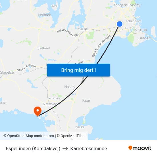 Espelunden (Korsdalsvej) to Karrebæksminde map