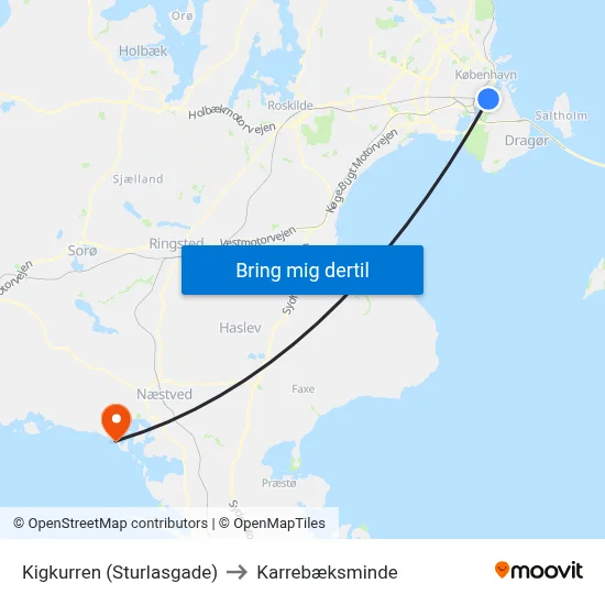Kigkurren (Sturlasgade) to Karrebæksminde map