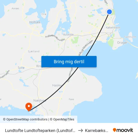 Lundtofte Lundtofteparken (Lundtoftegårdsvej) to Karrebæksminde map