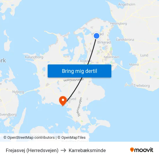 Frejasvej (Herredsvejen) to Karrebæksminde map