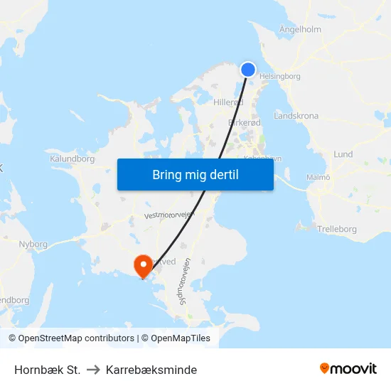 Hornbæk St. to Karrebæksminde map