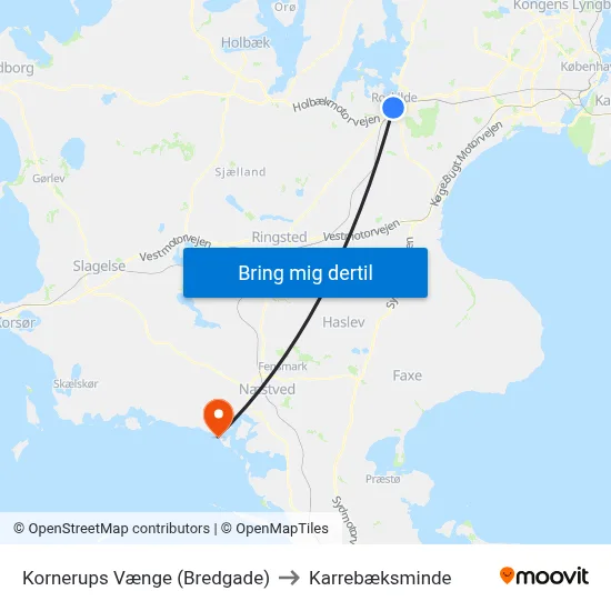 Kornerups Vænge (Bredgade) to Karrebæksminde map