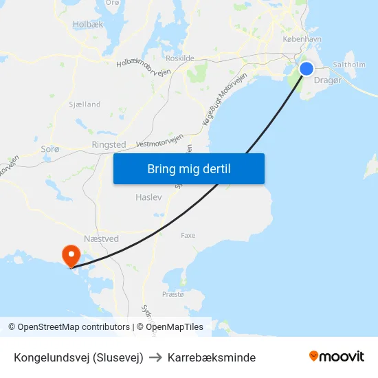Kongelundsvej (Slusevej) to Karrebæksminde map