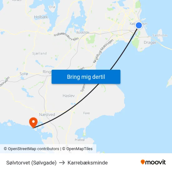 Sølvtorvet (Sølvgade) to Karrebæksminde map