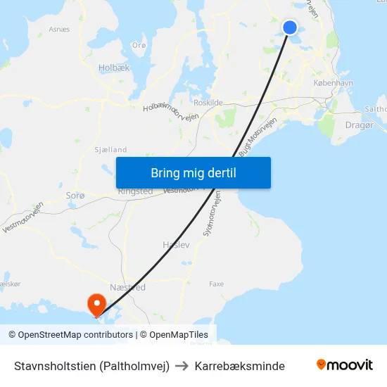 Stavnsholtstien (Paltholmvej) to Karrebæksminde map