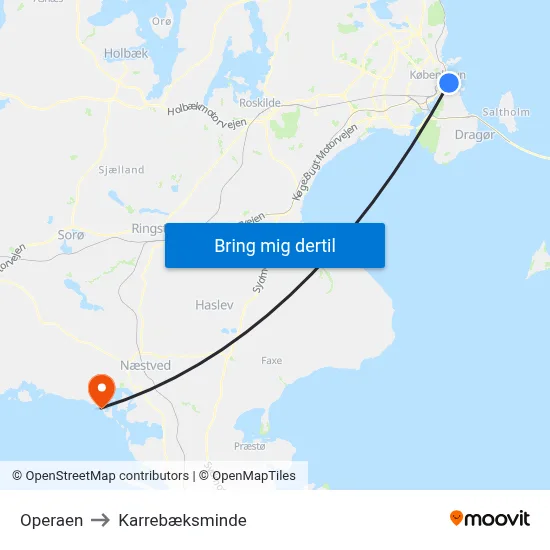 Operaen to Karrebæksminde map