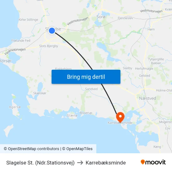 Slagelse St. (Ndr.Stationsvej) to Karrebæksminde map