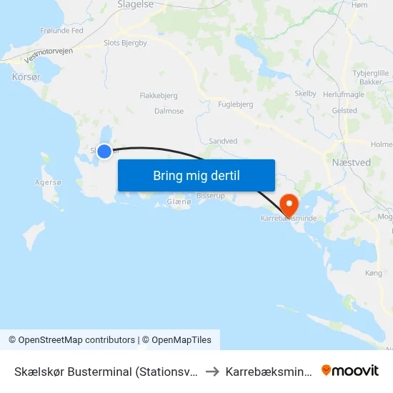 Skælskør Busterminal (Stationsvej) to Karrebæksminde map