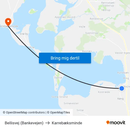 Bellisvej (Bankevejen) to Karrebæksminde map
