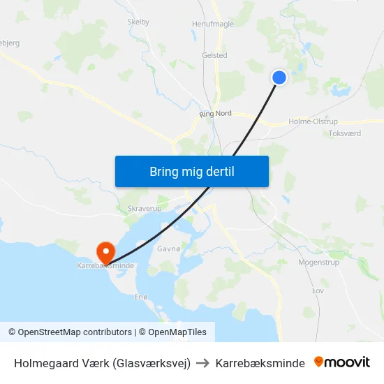 Holmegaard Værk (Glasværksvej) to Karrebæksminde map