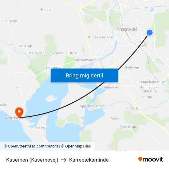 Kasernen (Kasernevej) to Karrebæksminde map