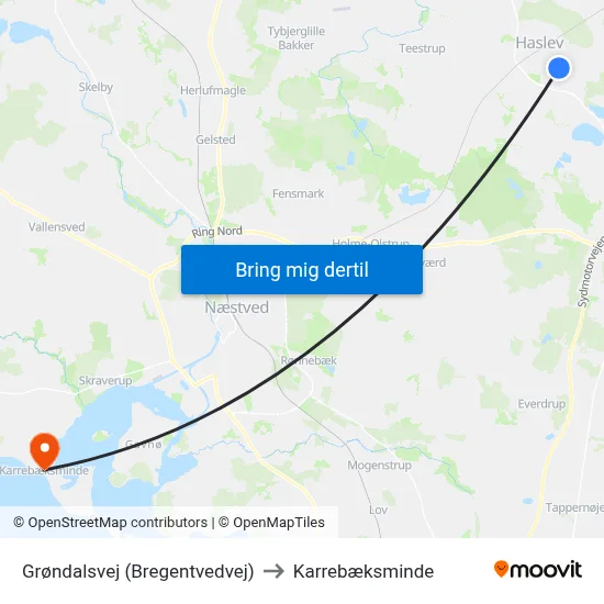 Grøndalsvej (Bregentvedvej) to Karrebæksminde map