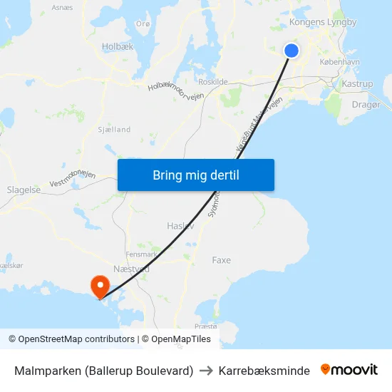 Malmparken (Ballerup Boulevard) to Karrebæksminde map