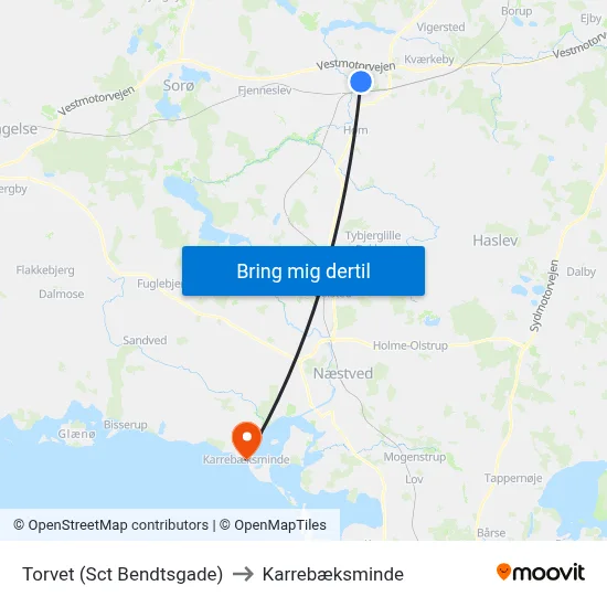 Torvet (Sct Bendtsgade) to Karrebæksminde map