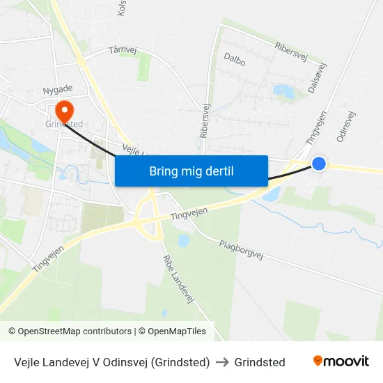Vejle Landevej V Odinsvej (Grindsted) to Grindsted map