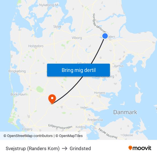 Svejstrup (Randers Kom) to Grindsted map