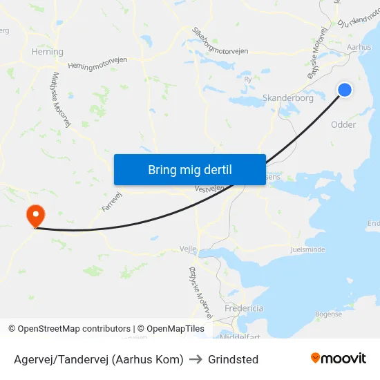 Agervej/Tandervej (Aarhus Kom) to Grindsted map