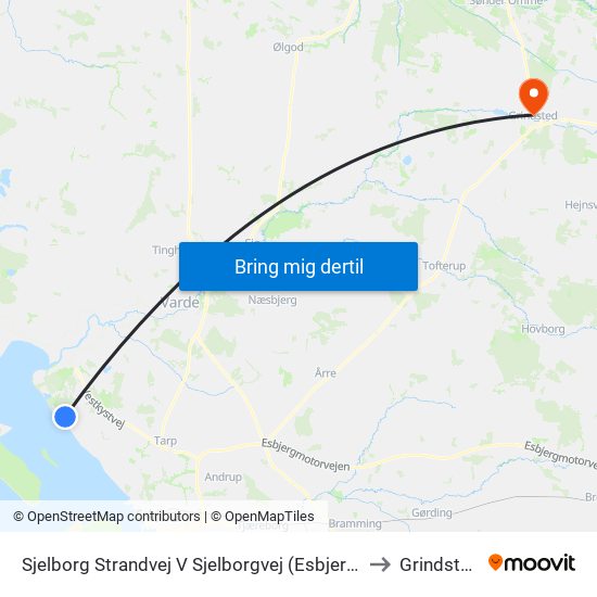 Sjelborg Strandvej V Sjelborgvej (Esbjerg) to Grindsted map