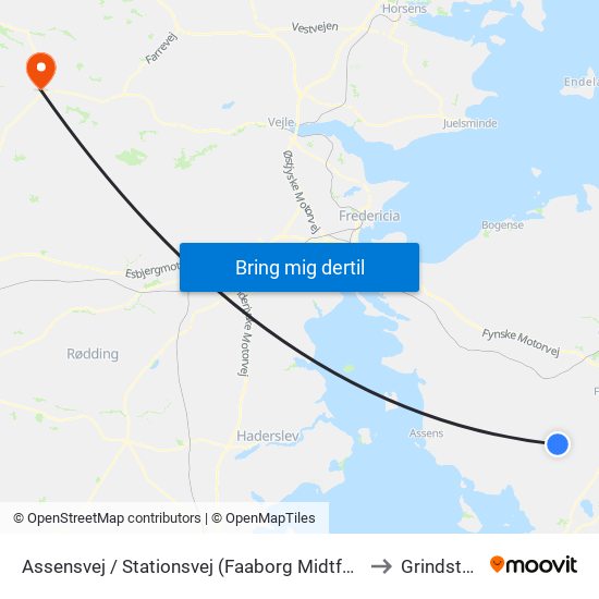 Assensvej / Stationsvej (Faaborg Midtfyn) to Grindsted map