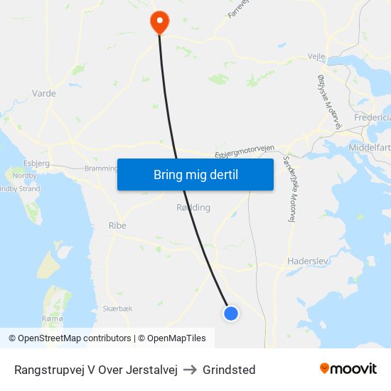 Rangstrupvej V Over Jerstalvej to Grindsted map