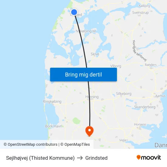 Sejlhøjvej (Thisted Kommune) to Grindsted map