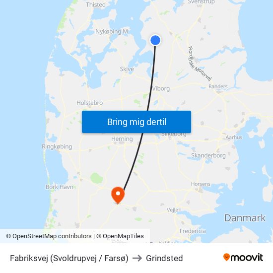 Fabriksvej (Svoldrupvej / Farsø) to Grindsted map