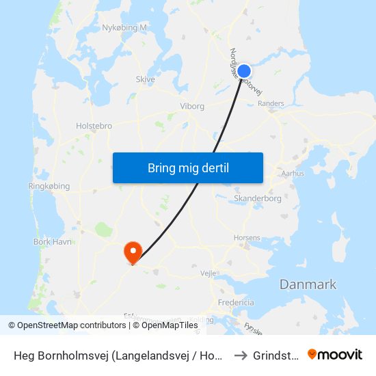 Heg Bornholmsvej (Langelandsvej / Hobro) to Grindsted map