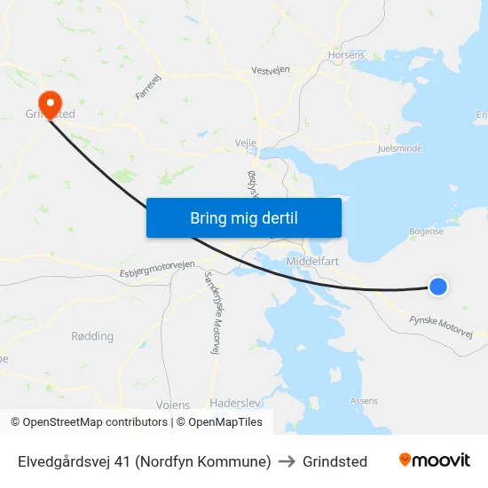 Elvedgårdsvej 41 (Nordfyn Kommune) to Grindsted map