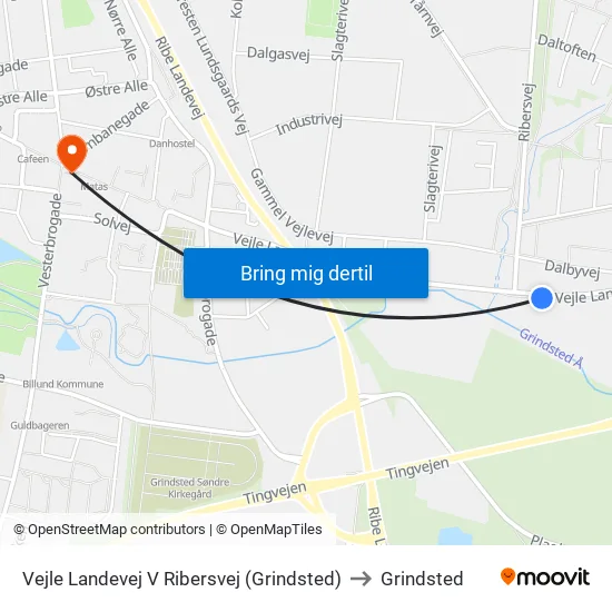 Vejle Landevej V Ribersvej (Grindsted) to Grindsted map