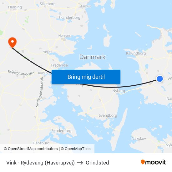 Vink - Rydevang (Haverupvej) to Grindsted map