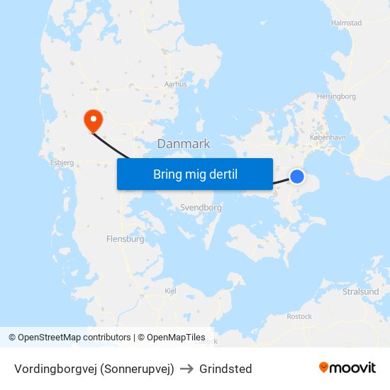 Vordingborgvej (Sonnerupvej) to Grindsted map