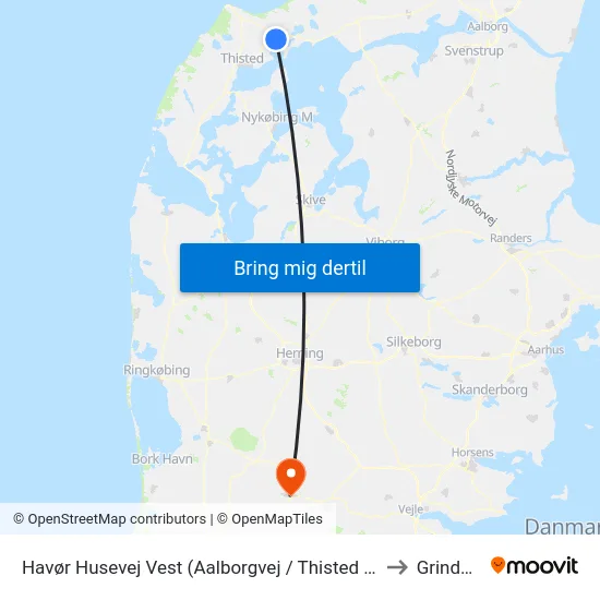 Havør Husevej Vest (Aalborgvej / Thisted Kommune) to Grindsted map