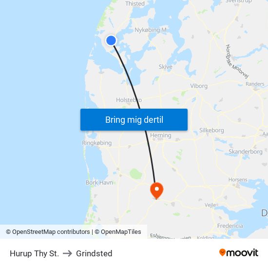 Hurup Thy St. to Grindsted map