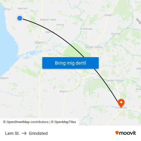 Lem St. to Grindsted map