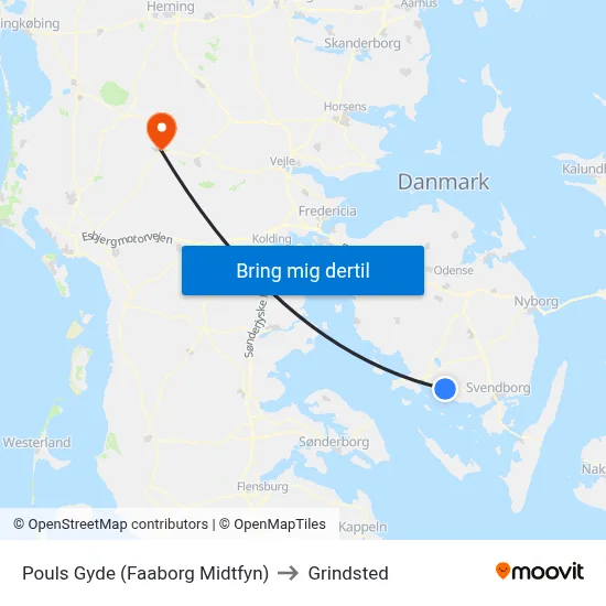 Pouls Gyde (Faaborg Midtfyn) to Grindsted map