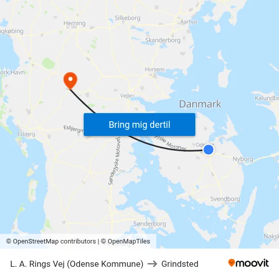 L. A. Rings Vej (Odense Kommune) to Grindsted map