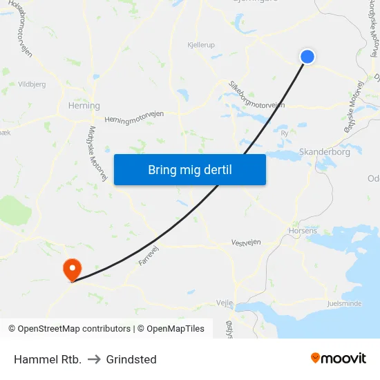 Hammel Rtb. to Grindsted map