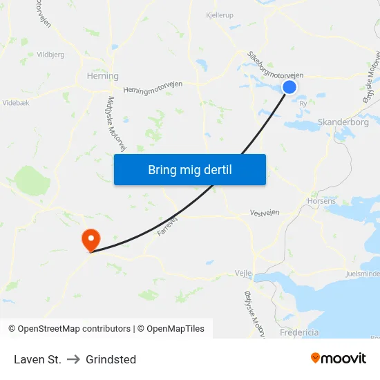 Laven St. to Grindsted map