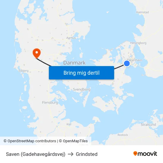 Saven (Gadehavegårdsvej) to Grindsted map