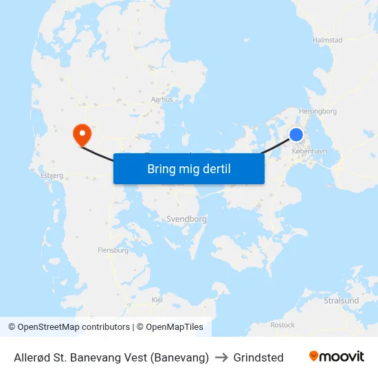 Allerød St. Banevang Vest (Banevang) to Grindsted map
