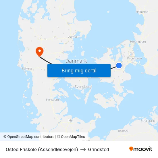Osted Friskole (Assendløsevejen) to Grindsted map
