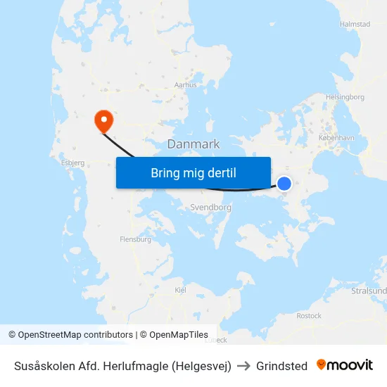Susåskolen Afd. Herlufmagle (Helgesvej) to Grindsted map
